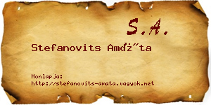Stefanovits Amáta névjegykártya